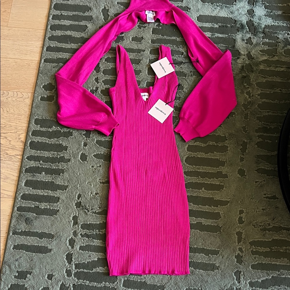 Superdown Vibrant Pink Mini Dress with bolero